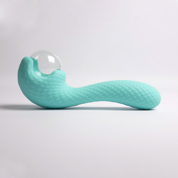 Бирюзовый вибромассажёр с деликатными токами Бирюзовый вибромассажёр с деликатными токами