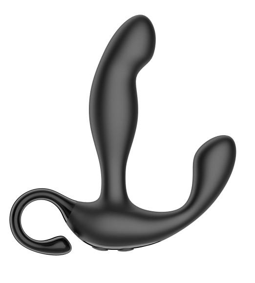Черный вибромассажер простаты с эффектом фингеринга и пультом ДУ Черный вибромассажер простаты с эффектом фингеринга и пультом ДУ