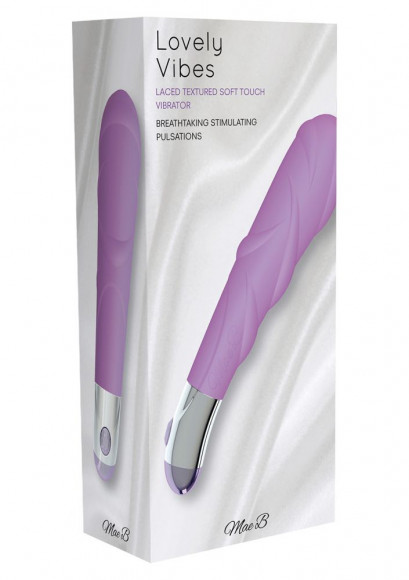 Фиолетовый ребристый вибратор Lovely Vibes Laced - 18,5 см. Фиолетовый ребристый вибратор Lovely Vibes Laced - 18,5 см.