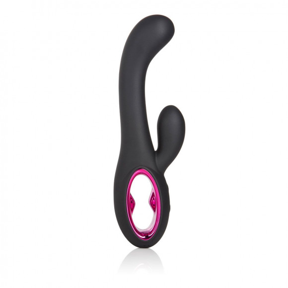 Черный вибромассажер Rechargeable Dual Wand - 25 см.