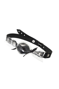 Черный кляп-леденец на кожаных ремешках со вкусом бейлиз Черный кляп-леденец на кожаных ремешках со вкусом бейлиз