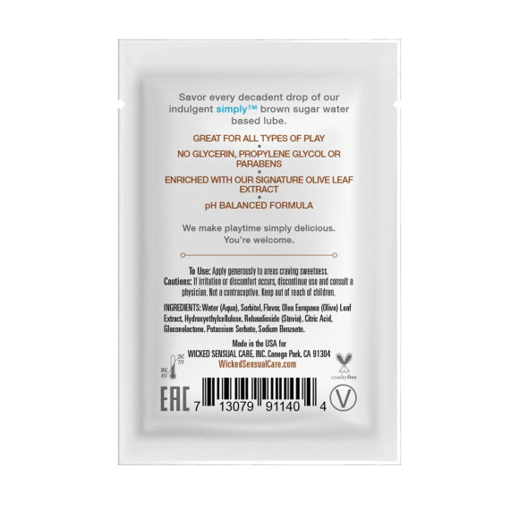 Саше лубриканта на водной основе Simply Aqua Brown Sugar с ароматом коричневого сахара - 3 мл. Саше лубриканта на водной основе Simply Aqua Brown Sugar с ароматом коричневого сахара - 3 мл.