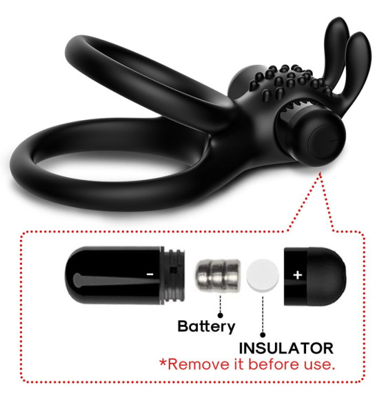 Черное эрекционное виброкольцо с подхватом мошонки Stay Hard