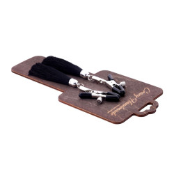 Зажимы на соски с черными кисточками из шелка Зажимы на соски с черными кисточками из шелка