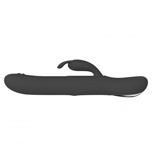 Черный вибратор-кролик Byron с движущимися шариками - 25 см. Черный вибратор-кролик Byron с движущимися шариками - 25 см.