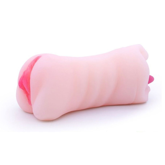 Телесный двусторонний мастурбатор - вагина и ротик