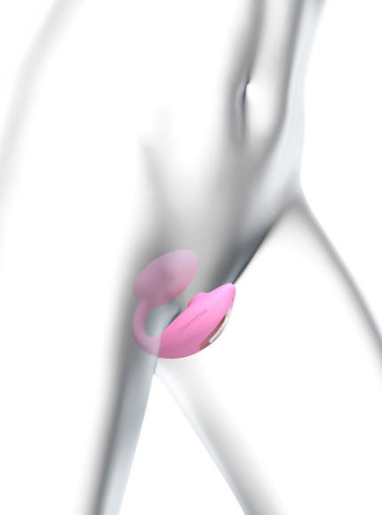 Розовый U-образный стимулятор клитора и точки G с пультом ДУ Wonderlover Розовый U-образный стимулятор клитора и точки G с пультом ДУ Wonderlover