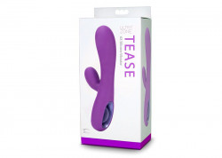 Фиолетовый вибромассажер Tease 6x Rabbit Style со стимуляцией клитора - 17,8 см.