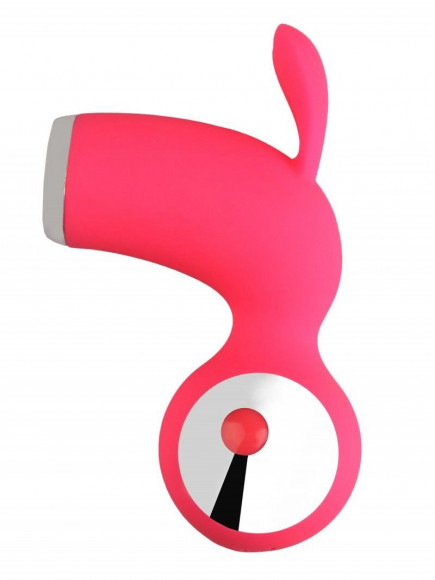 Красный вибростимулятор с ушками Красный вибростимулятор с ушками