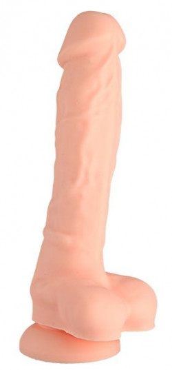Телесный реалистичный фаллоимитатор DUAL DENSITY SILICONE DILDO - 20 см.