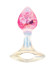 Розоватая анальная пробка с руской - 8,5 см.