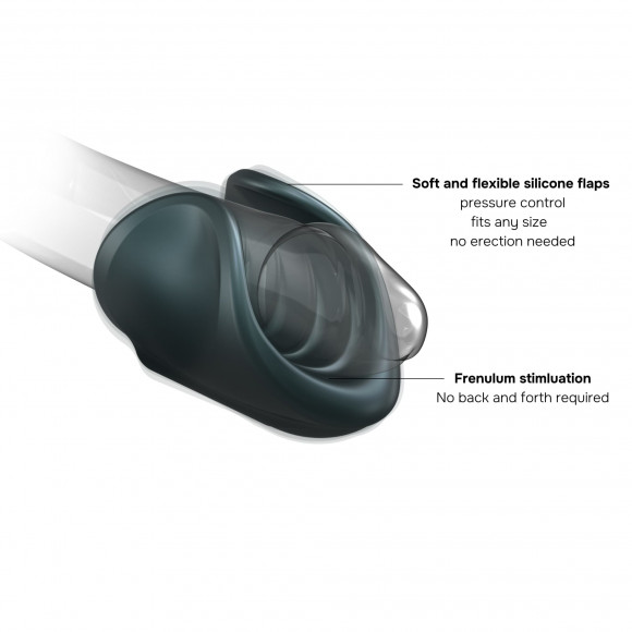 Серый сквозной мастурбатор с вибрацией Manwan Starter