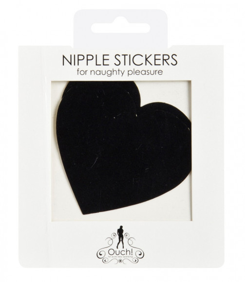 Чёрные наклейки-сердечки на грудь Чёрные наклейки-сердечки на грудь