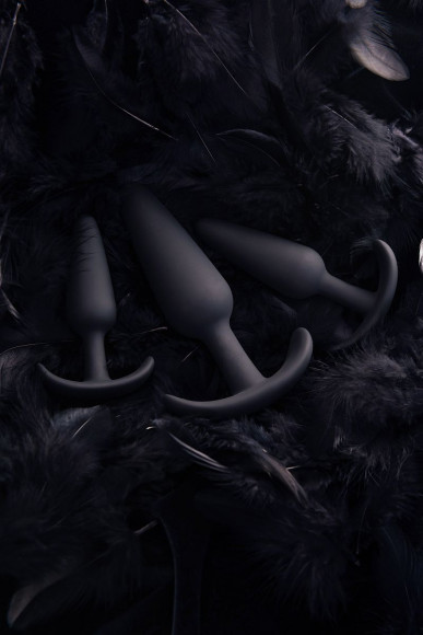 Набор из 3 черных анальных втулок Eridani