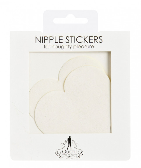 Белые пестисы на грудь в форме сердечек