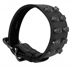 Черный браслет с металлическими заклепками Черный браслет с металлическими заклепками