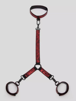 Ошейник с наручниками Reversible Faux Leather Collar and Wrist Ошейник с наручниками Reversible Faux Leather Collar and Wrist