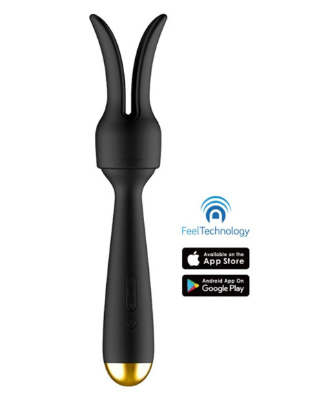 Черный интерактивный нагревающийся вибромассажер Emma Neo Черный интерактивный нагревающийся вибромассажер Emma Neo