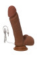 Коричневый вибратор-реалистик на присоске с пультом ДУ - 21 см. Коричневый вибратор-реалистик на присоске с пультом ДУ - 21 см.