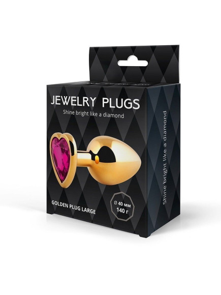 Золотистая анальная пробка с малиновым кристаллом - 9 см. Золотистая анальная пробка с малиновым кристаллом - 9 см.
