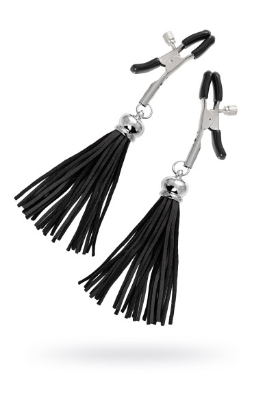 Зажимы на соски «Прищепки» с черными кисточками из замши Зажимы на соски «Прищепки» с черными кисточками из замши