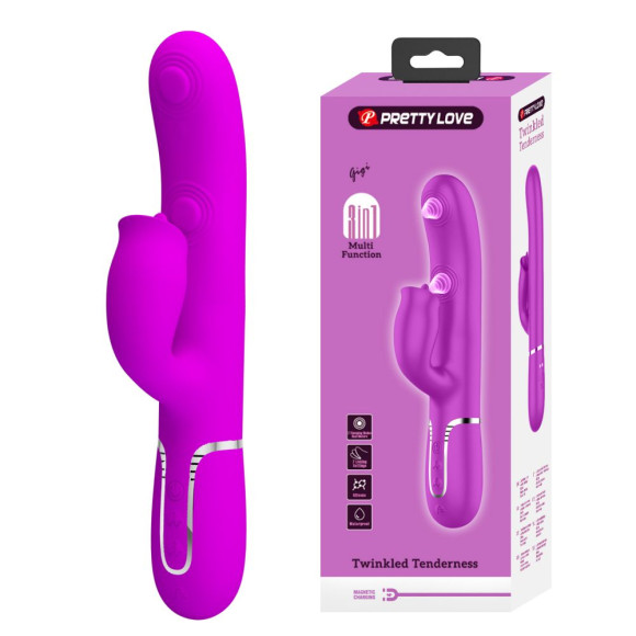 Лиловый вибратор-кролик с пульсацией Gigi - 22,8 см. Лиловый вибратор-кролик с пульсацией Gigi - 22,8 см.