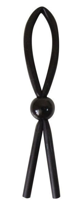 Черное силиконовое эрекционное кольцо-лассо Черное силиконовое эрекционное кольцо-лассо