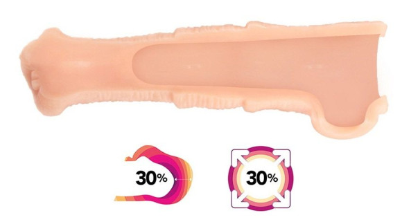 Телесная фантазийная насадка на член Cock Sleeve Size M Телесная фантазийная насадка на член Cock Sleeve Size M