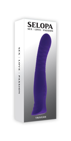 Фиолетовый вибростимулятор Trixxxie - 22,2 см. Фиолетовый вибростимулятор Trixxxie - 22,2 см.