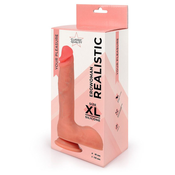 Реалистичный фаллоимитатор на присоске Erowoman Realistic XL Реалистичный фаллоимитатор на присоске Erowoman Realistic XL