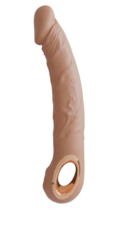 Телесный перезаряжаемый реалистичный вибратор Relax - 22 см.
