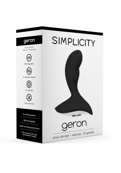 Чёрный анальный вибростимулятор Geron Anal Vibrator