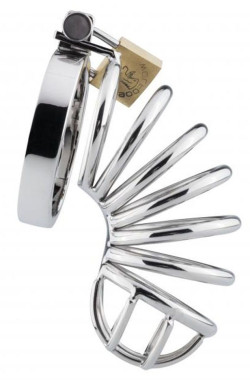 Серебристый мужской пояс верности Sinner Metal Chastity Cage Серебристый мужской пояс верности Sinner Metal Chastity Cage