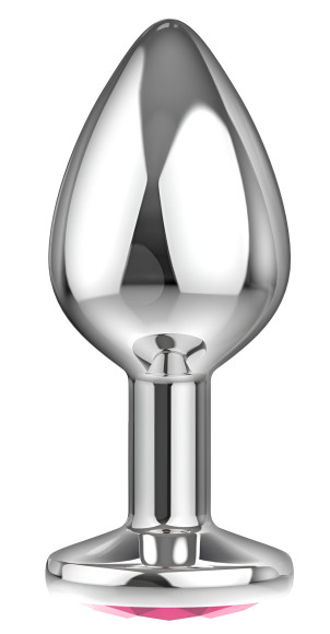 Большая серебристая анальная пробка Diamond Pink Sparkle Large с розовым кристаллом - 8 см. Большая серебристая анальная пробка Diamond Pink Sparkle Large с розовым кристаллом - 8 см.