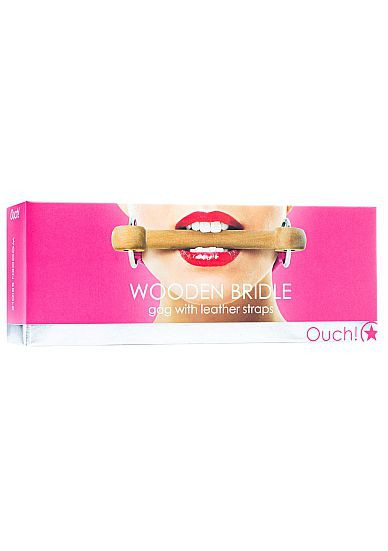 Розовый кляп Wooden Bridle с деревянным трензелем Розовый кляп Wooden Bridle с деревянным трензелем