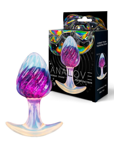 Лиловая анальная пробка - 9 см.