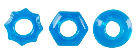 Набор из 3 голубых эрекционных колец Stretchy Cock Ring Набор из 3 голубых эрекционных колец Stretchy Cock Ring
