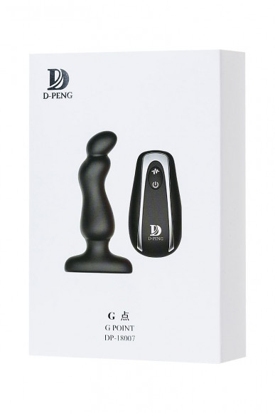 Чёрная анальная втулка G Point D-PENG с пультом - 12,3 см.