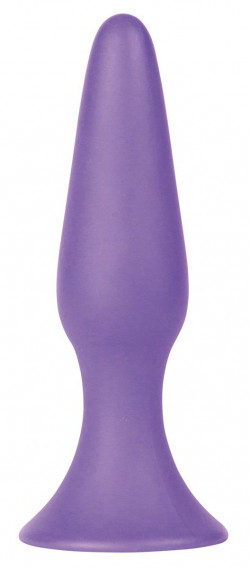 Фиолетовая анальная пробка Silky Buttplug Small Purple - 11,5 см.
