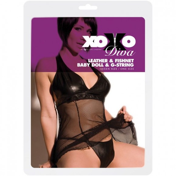 Сорочка с кожаным лифом и трусиками DIVA Сорочка с кожаным лифом и трусиками DIVA