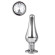 Серебристая анальная пробка с кристаллом Silver Pleasure Plug S - 9 см.