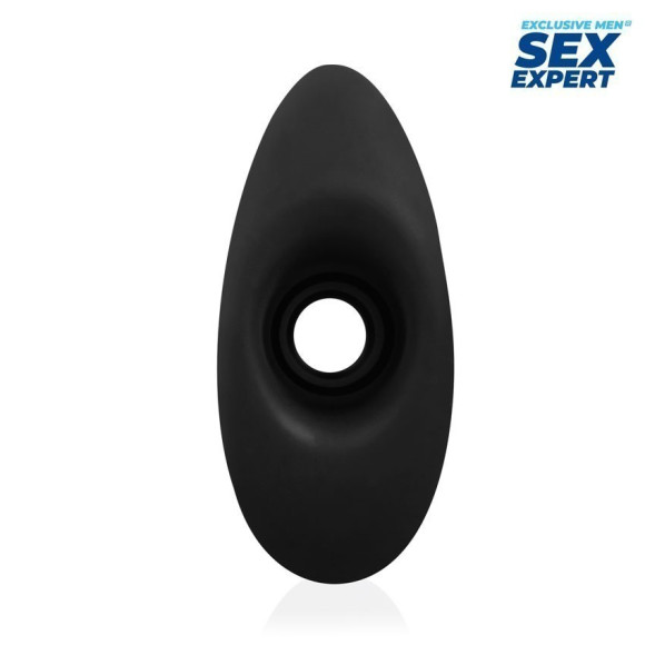 Черный рельефный анальный стимулятор-тоннель - 14 см. Черный рельефный анальный стимулятор-тоннель - 14 см.