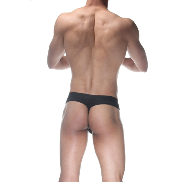 Черные мужские трусы-стринги с широкой резинкой Черные мужские трусы-стринги с широкой резинкой