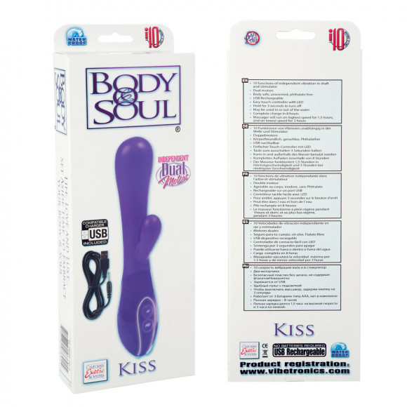 Фиолетовый вибратор Body & Soul Kiss Purple Фиолетовый вибратор Body & Soul Kiss Purple