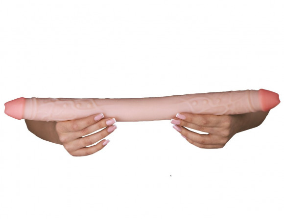 Двусторонний фаллоимитатор из неоскин - 49,5 см. Двусторонний фаллоимитатор из неоскин - 49,5 см.