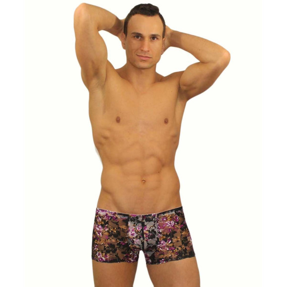 Кружевные мужские трусы-хипсы с цветочным узором Кружевные мужские трусы-хипсы с цветочным узором