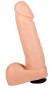 Телесный фаллоимитатор-насадка для трусиков с плугом - 18 см.