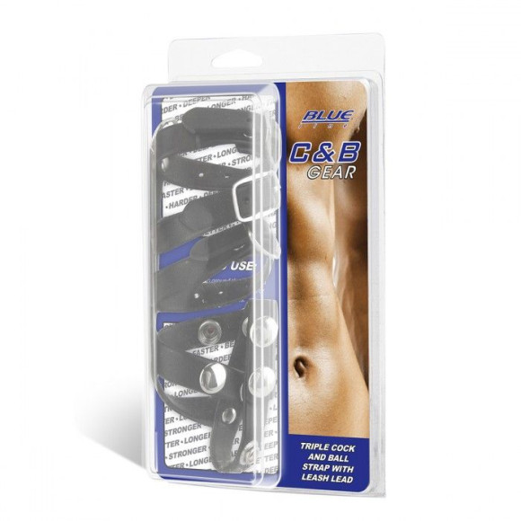 Комбинированный ремень на пенис с 3 кольцами и разделителем мошонки Комбинированный ремень на пенис с 3 кольцами и разделителем мошонки