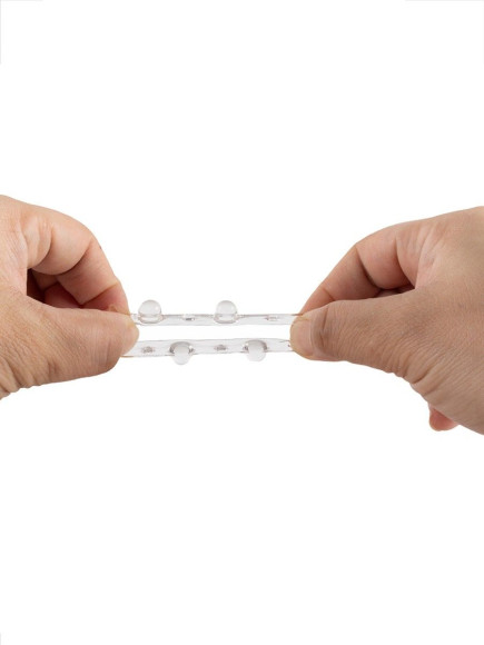 Прозрачное эрекционное кольцо с шариками и шипами