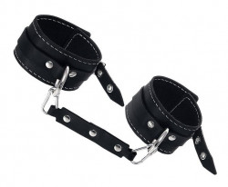 Черные двухслойные оковы с белой строчкой Черные двухслойные оковы с белой строчкой